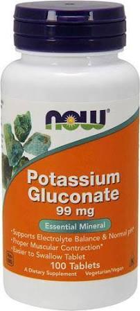 Глюконат калію Now Foods — Potassium Gluconate 99 мг (100 таблеток)