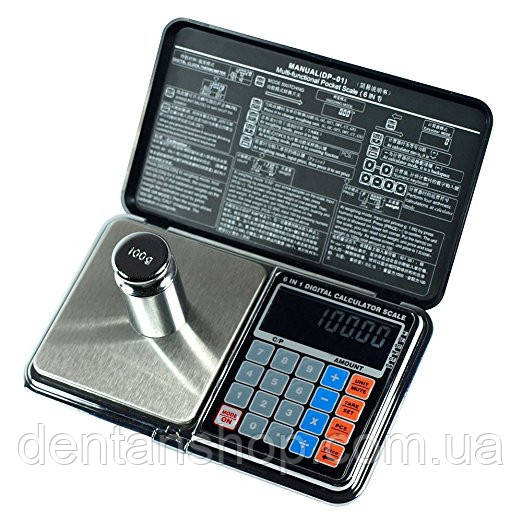 Весы цифровые мультифункциональные 6 в 1 Digital Pocket Scale Precision DP-01 (0,01/300 г) (Весы+калькулятор) - фото 1 - id-p961969292