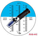 Рефрактометр RHB — 44 S ATC з 3 шкалами 0-44% (Brix); 0-190°( Oe); 0-38°(KMW (Babo) Виноробам, фото 2