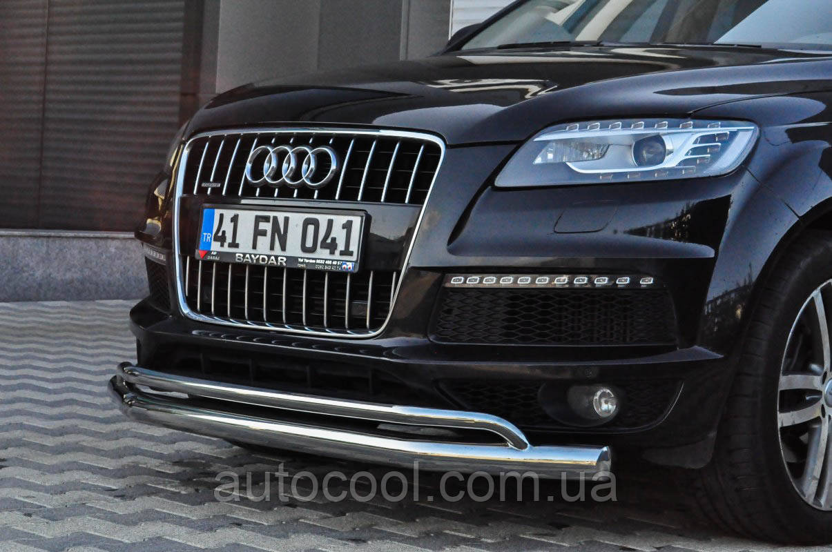 Захист переднього бампера Audi Q7 2007-2014 неіржавка сталь