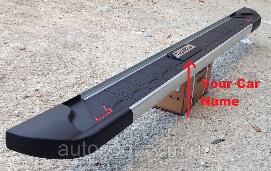 Бічні пороги "RedLine V2" (площа, сходинка) Volkswagen Touareg, фото 1