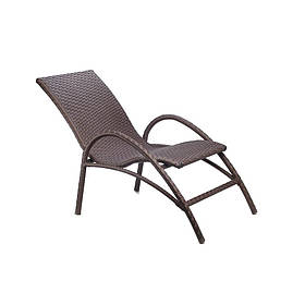 Кресло плетеное Аризона без текстиля каркас алюминий, иск.ротанг Коричневый, 62х105х90 см (Pradex ТМ)