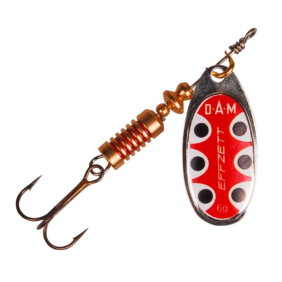 Блешня-вертушка DAM Effzett Standart Silver Black Dot 12 гр, фото 1