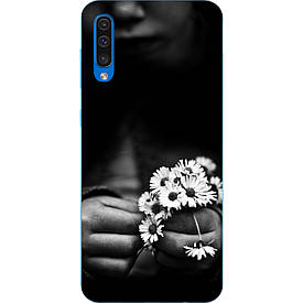 Чохол силіконовий з картинкою для Samsung A50 Galaxy A505 2019 Дівчинка з ромашками