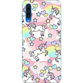 Чохол силіконовий з картинкою для Samsung A50 Galaxy A505 2019 Рожеві єдинороги