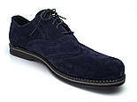 Туфлі броги сині замшеві чоловіче взуття Rosso Avangard Romano 2 Blu Vel демісезонні, фото 2