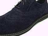 Туфлі броги сині замшеві чоловіче взуття Rosso Avangard Romano 2 Blu Vel демісезонні, фото 6