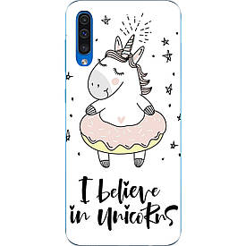 Чохол силіконовий з картинкою для Samsung A50 Galaxy A505 2019 Я вірю в єдинорогів