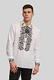 Чоловіча біла вишита сорочка вишиванка White 3, фото 2