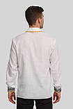 Чоловіча біла вишита сорочка вишиванка White 3, фото 6