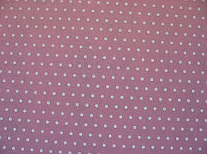 Фетр св. розовый з малюнком білий горошок 21смХ21см