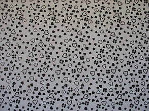 Фетр білий з малюнком сердечка 21смХ21см
