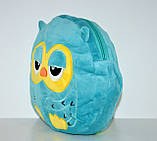 Бірюзовий дитячий тканинний мінірюк із плюшу для маленьких дітей, дошкільний рюкзак-іграшка Сова, фото 2