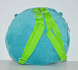 Бірюзовий дитячий тканинний мінірюк із плюшу для маленьких дітей, дошкільний рюкзак-іграшка Сова, фото 3