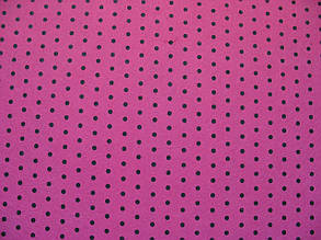 Фетр розовый з малюнком чорний горошок 21смХ21см