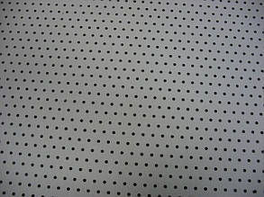 Фетр білий з малюнком, чорний горошок 21смХ21см