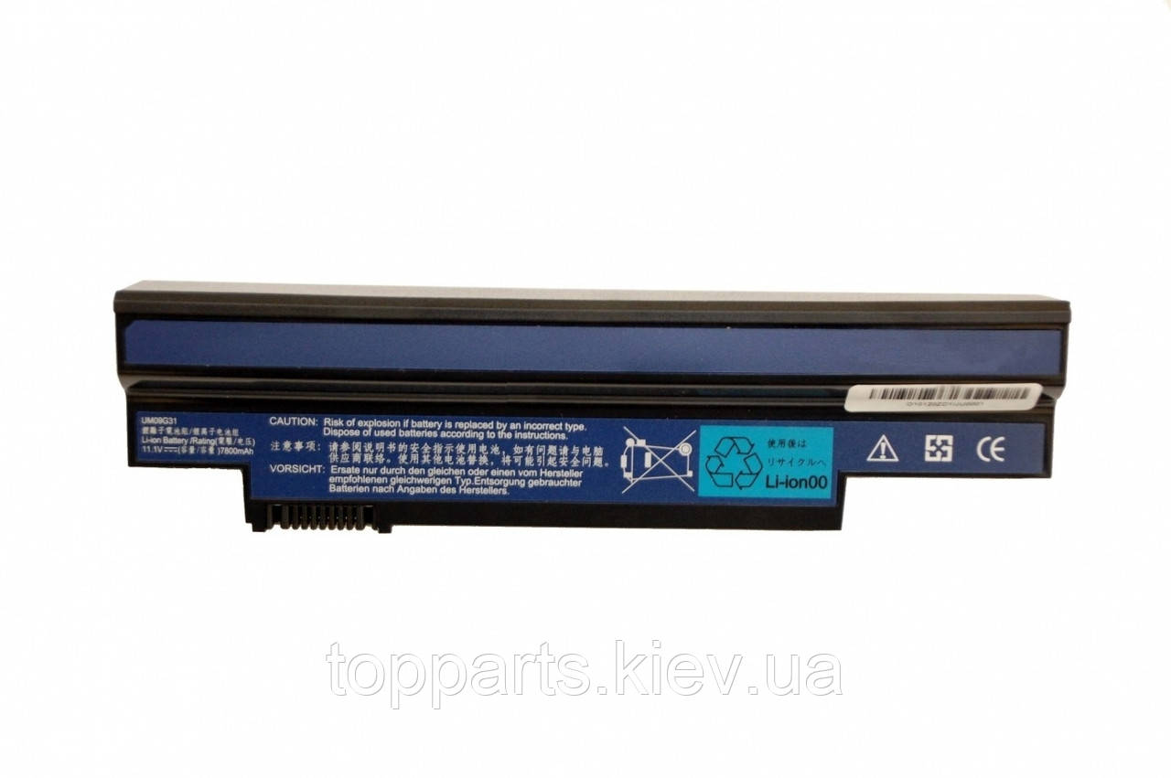 Батарея для ноутбука Acer UM09G31, 7800mAh, 9cell, 11.1V, Li-ion, чорна,