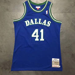 Ретро вишивка синя чоловіча майка Nowitzki №41 Dallas