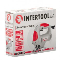 Электролобзик 750 Вт, 0-3000 ход/мин, глубина распила 80 мм INTERTOOL DT-0461