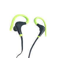 Бездротові вакуумні навушники bluetooth з мікрофоном для бігу і для спорту Зелені