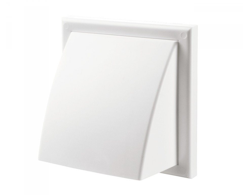 Ковпак фасадний з клапаном Домовент ДВ 122 ВК, білий