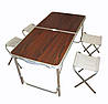 Стіл для пікніка посилений з 4 стільцями Folding Table (розкладний столик валіза) 120х60х55/60/70 см, фото 6