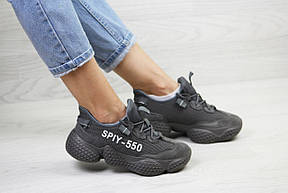 Кросівки жіночі Adidas SPIY-550,темно сірі,сітка, фото 2