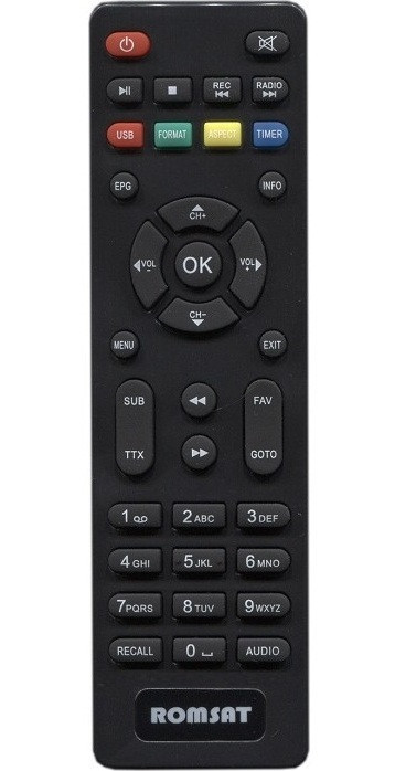 Пульт ДУ для Romsat T8000HD, T8010HD, T8020HD, Lumax DVBT2-555HD, DV-4017HD, DV-3018HD, DV-2018HD