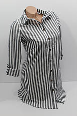 Жіноча сорочка-туніка в смужку бавовна з довгим рукавом оптом Туреччина, фото 3