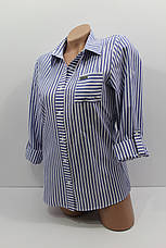 Жіноча сорочка в смужку бавовна з довгим рукавом оптом Туреччина, фото 3