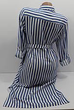 Жіноча сорочка-плаття в смужку з довгим рукавом оптом Туреччина, фото 3