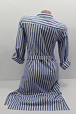 Жіноча сорочка-плаття в смужку з довгим рукавом оптом Туреччина, фото 3