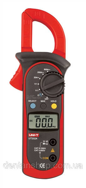 Токовимірні кліщі UNI-T UT202A (UTM 1202A) (до 600A, 600 В, 20МОМ), фото 1
