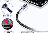 Магнітна зарядка кабель шнур 1 метр з LED Apple Lightning Iphone, фото 5
