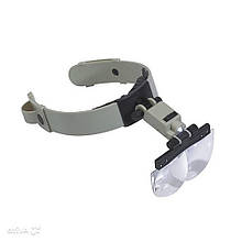 Лупа налобна бінокулярна (x1,2 х1,8 x2,5 х3,5) MG81002 з підсвіткою