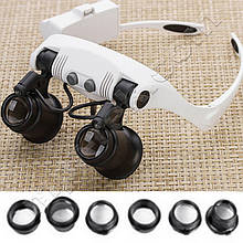 Лупа-окулярні бінокулярні 9892GJ-3A (10x/15x/20x/25x) з LED-підсвіткою