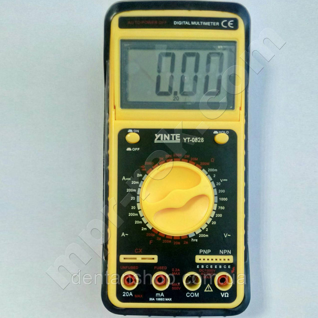 Цифровий мультиметр YINTE YT-0828 (1000 В, 200 мОм, 20 А, 200 мкФ, hFE) з відкидним екраном аналог DT9205A, фото 1