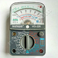 Мультиметр аналоговый SUNWA KS-228 (1000В, DC5A, 2МОм, hFE, прозвонка,тест батарей)