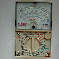 Мультиметр аналоговый SUNWA KS-360 (1000В, DC250мA, 20МОм, тест батарей, звуковая прозвонка)