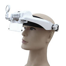 Бінокулярна налобна лупа Magnifier 81000G (1.5X/2X/2.5X/3X/3,5Х/8X) з регульованою підсвіткою