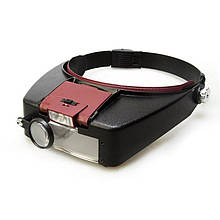 Бінокулярна налобна лупа Magnifier MG81007-А (1.5х, 3.0х, 8.5х, 10.0х) з регульованою підсвіткою