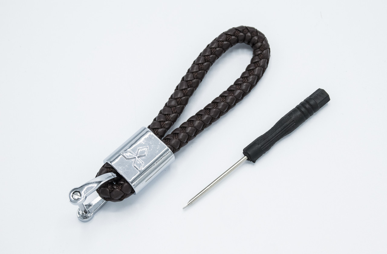 Брелок плетений з логотипом MITSUBISHI плетений берлок з логотипом міцубісі для автомобіліста +, фото 1