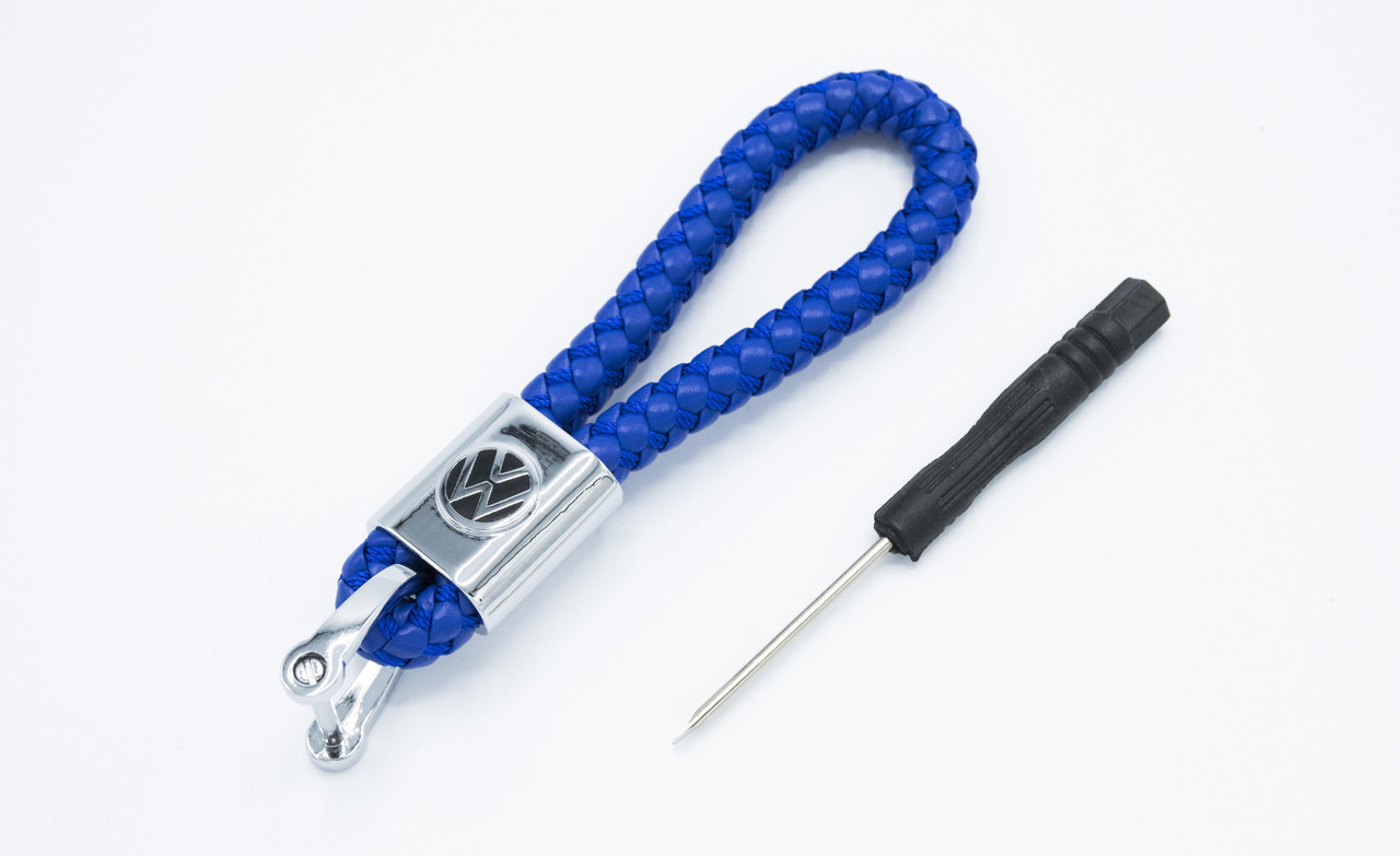 Брелок плетений з логотипом VOLKSWAGEN плетений берлок з логотипом фольцваген для автомобіліста +, фото 1