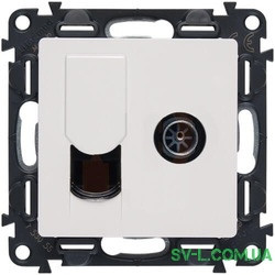 Розетка TV + інтернет RJ 45 Legrand Valena Life Білий 753055+754830
