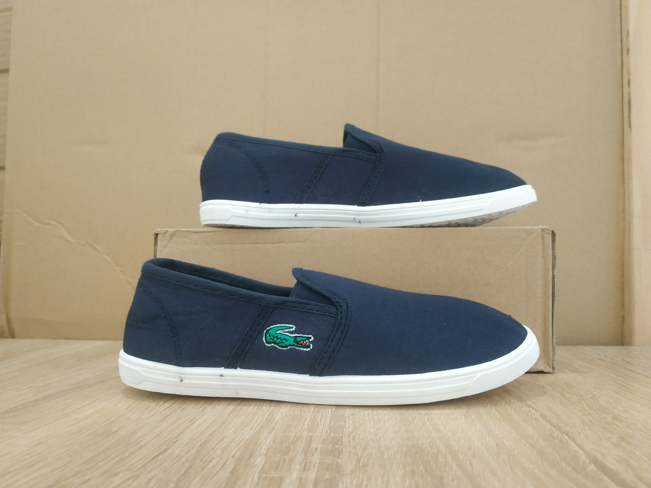 Lacoste Мокасини сліпони кеди балетки  сині темносиние м'які легкі літні