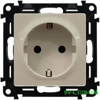Розетка із заземленням і шторками гвинтові затискачі Legrand Valena Life Слонова Кістка 753029+755201
