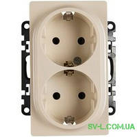 Розетка подвійна з заземленням самозажимні клеми Legrand Valena Life Слонова Кістка 753027+754951
