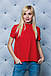 Блуза женская с коротким рукавом красная, фото 2