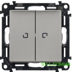 Вимикач 2 кл. з підсвічуванням Legrand Valena Life Алюміній 752005+2*067684+755222