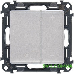 Диммер кнопковий з нейтраллю для баласту 1-10 W Legrand Valena Life Алюміній 752067+754892